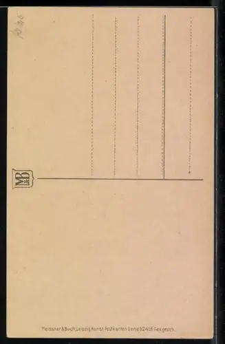 Künstler-AK Meissner & Buch (M&B) Nr. 02415: In Erwartung, Junge Frau sitzt am Fenster