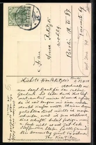 Künstler-AK Meissner & Buch (M&B) Nr. 1636: Boot mit zwei Frauen in Staffelei, Passepartout