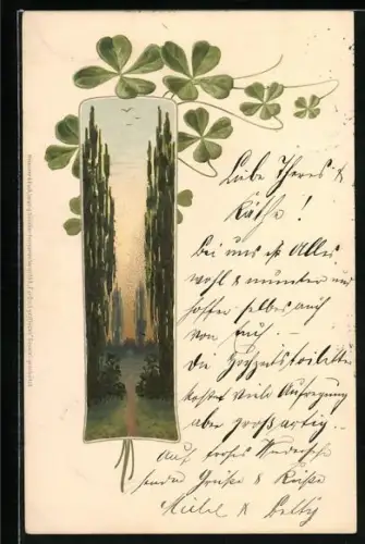 Künstler-AK Meissner & Buch (M&B) Nr. 1248: Landschaft mit Kleeblättern