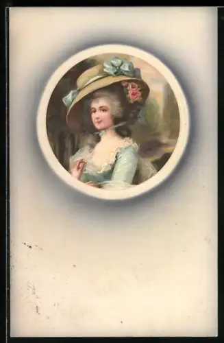 Künstler-AK Meissner & Buch (M&B) Nr. 1557: Fräulein im hellblauen Kleid