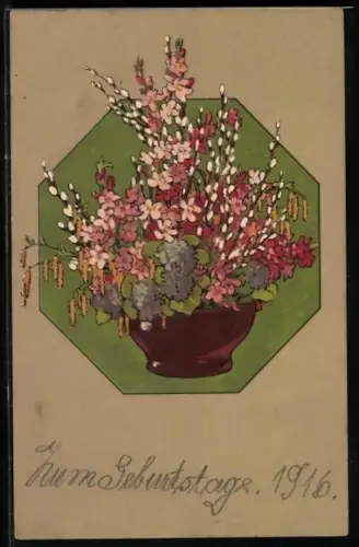 Künstler-AK Meissner & Buch (M&B) Nr. 1992: Vase mit Blumen