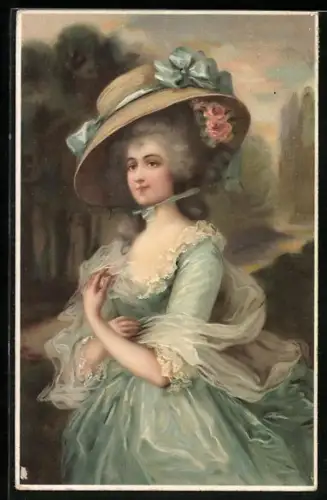 Künstler-AK Meissner & Buch (M&B) Serie 1523: Elegante Dame mit Hut