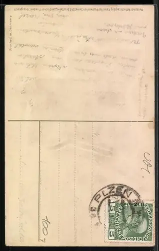 Künstler-AK Meissner & Buch (M&B) Nr. 1569: Mann und Frau mit einem Boot, Blatt