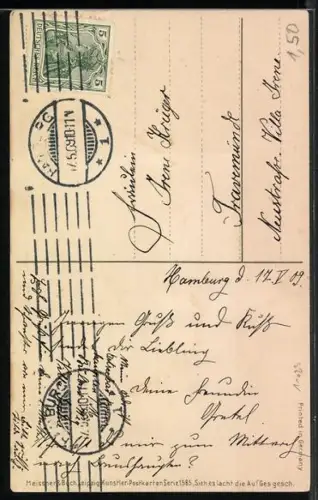 Künstler-AK Meissner & Buch (M&B) Nr.1585: Ziegen auf einer Wiese