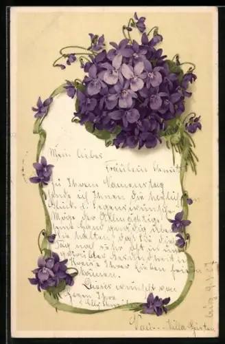 Künstler-AK Meissner & Buch (M&B) Nr. 1360: Mit Veilchen umrahmt