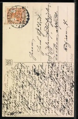 Künstler-AK Meissner & Buch (M&B) Nr. 2261: Korb mit Tulpen und Flieder