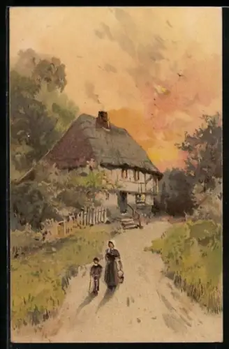 Künstler-AK Meissner & Buch (M&B) Serie 1274: Glück auf den Weg, Mutter und Sohn