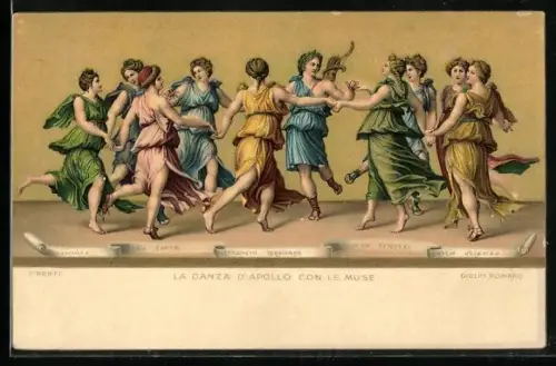 Künstler-AK Stengel & Co. Nr. 29845: La Danza d`Apollo con le Muse