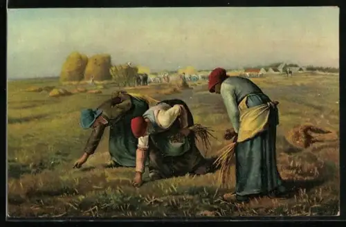 Künstler-AK Les glaneuses, Ernte, Feldarbeiterinnen