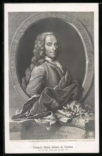 Künstler-AK Francois Marie Arouet de Voltaire