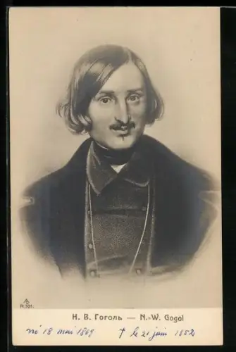 Künstler-AK N. W. Gogol im Porträt