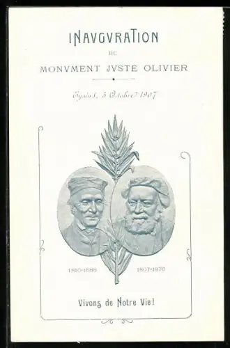AK Monument Juste Olivier, Inauguration 1907
