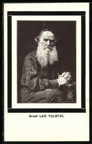 Künstler-AK Graaf Leo Tolstoi im Porträt
