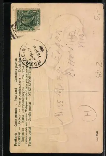 Lithographie frauenfeindlicher Humor, alte Frau mit drei Zähnen im Mund, Retiring gracefully and cheerfully