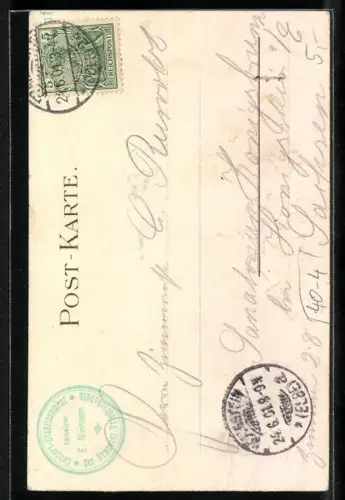 Lithographie Betrunkener wird vom Salvator geleitet