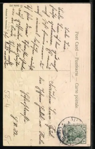 Künstler-AK Allegorie, Glaube, junge Frau betet am Kreuz