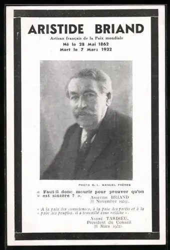 AK Aristide Briand im Porträt