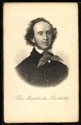 Künstler-AK Felix Mendelssohn-Bartholdy im Porträt