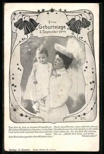 AK Prinzessin Luisa von Toscana mit Tochter