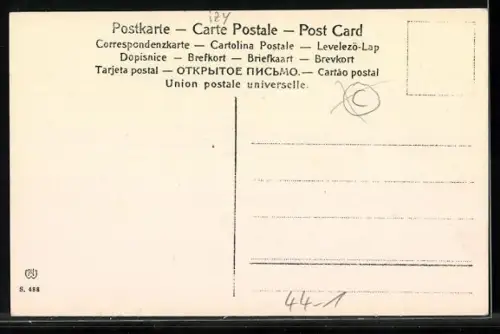 Lithographie Kleinkind mit Ziegenkarren-Spielzeug