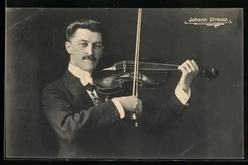 AK Musiker Johann Strauss mit seiner Geige