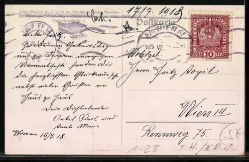 AK Otto von Bismarck als Wächter der Burg, Gedicht Hast du dem Lied er alten Eichen nicht oft gelauscht?