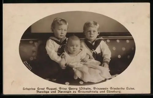 AK Erbprinz Ernst August, Prinz Georg Wilhelm, Prinzession Friederike Luise, Herzöge und Herzogin zu Braunschweig