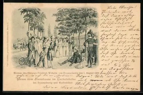 AK Bivouac des Herzogs Friedrich Wilhelm von Braunschweig 1809
