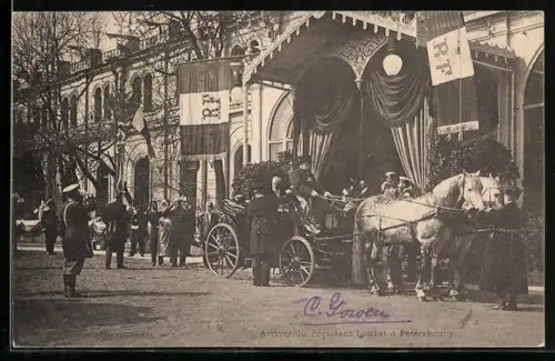 AK Petersbourg, Arrivée du President Loubet