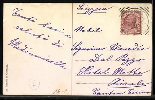 AK Kinder im Auto mit Esel auf einer Landstrasse