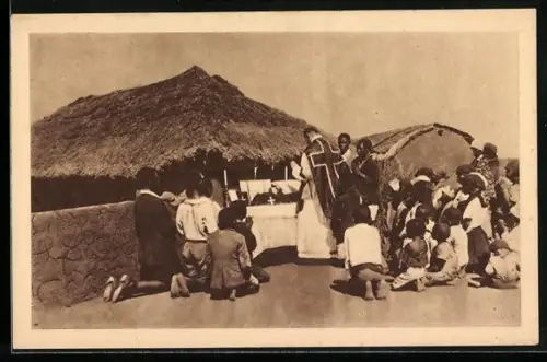 AK La Messe pendant la Halte, Utilité des Boîtes-Chapelle, Missionare