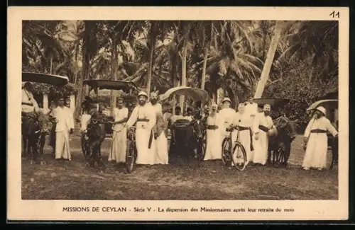 AK Ceylan, Mission de Ceylan, La dispersion des Missionnaires aprés leur retraite du Mois, Missionare