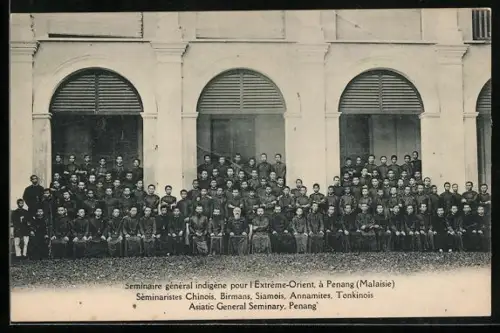 AK Penang, Seminaire général indigène pour l`Extrême-Oirent, Séminaristes Chinois, Birmans, Siamois..., Missionare