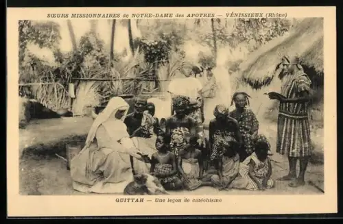 AK Guittah, Une lecon de catéchisme, Vénissieux /Rhône, Soeurs Missionnairse de Notre-Dame des Apotres, Missionare