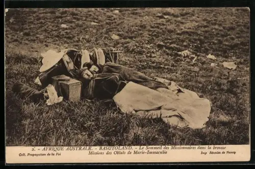AK Basutoland, Le Sommeil des Missionaires dans la brousse Mission des Oblats de Marie-Immaculee