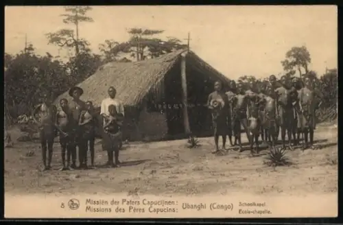 AK Ubanghi, Missions des Pères Capucins, Ecole-chapelle, Missionare