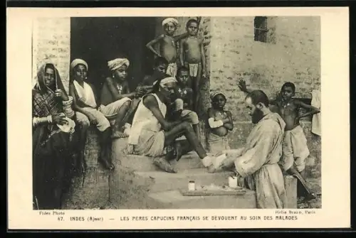 AK Ajmer / Indes, Les Peres Capucins Francais se devouent au soin des Malades