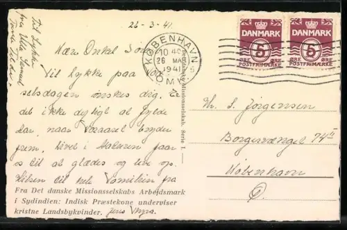 AK Sydindien, Fra Det danske Missionsselskabs Arbeidsmark i Sydindien, Indisk Praestekone underviser..., Missionarin