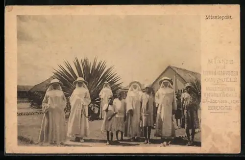 AK Cost-Uélé, Missie der Dominicanessen, Missiepost, Brugge, Moederhuisi Engelendale, St-Joorisstr. 106