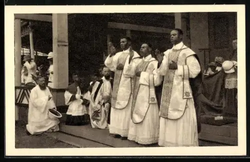 AK Congo Belge, Mission des RR. PP. Jesuites, Premiere Benediction, Missionare