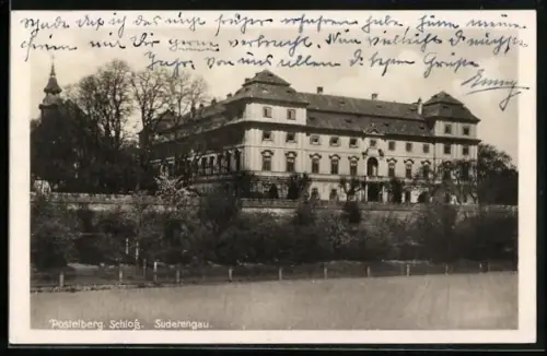 AK Postelberg /Sudetengau, Blick zum Schloss