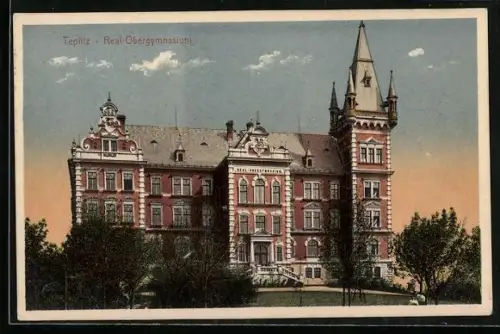 AK Teplitz Schönau / Teplice, Real-Obergymnasium