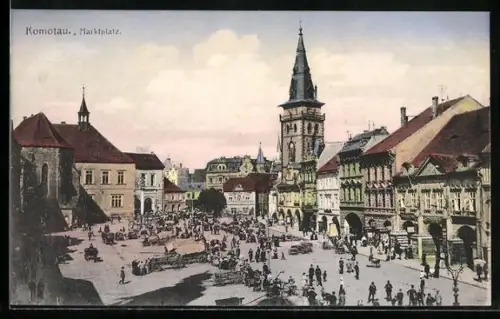 AK Komotau / Chomutov, Marktplatz