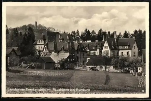 AK Rumburg, Sanatorium Frankenstein mit Rauchberg