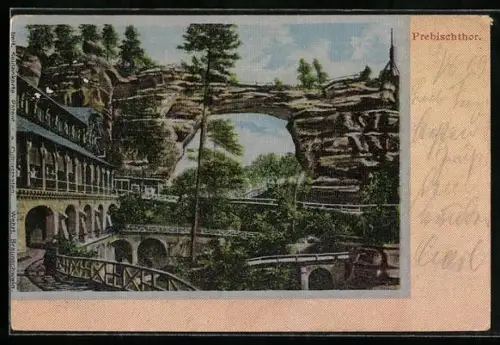 Künstler-AK Prebischtor, Ansicht