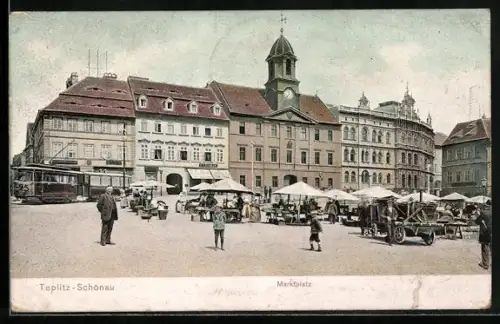 AK Teplitz-Schönau, Marktplatz