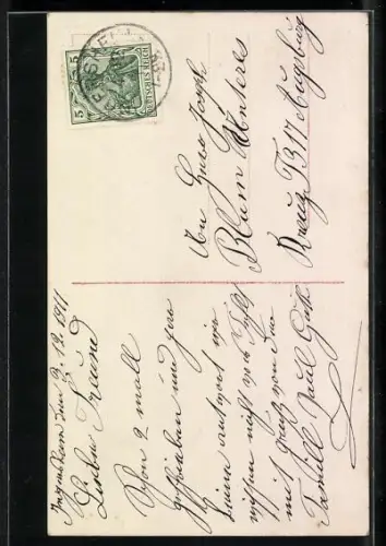 AK Junge Dame im Kleid mit Hermelinpelz