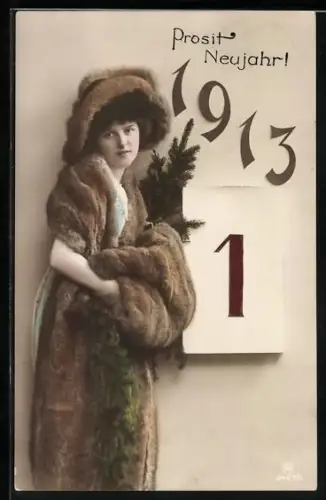 AK Neujahrsgruss zum Jahre 1913, Jahreszahl