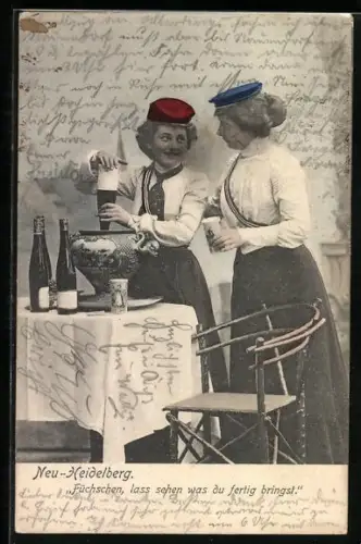 AK Heidelberg, zwei Studentinnen mit Coleurbändern, studentische Szene