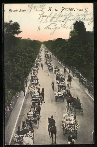 AK Wien, Haupt-Allee im k. k. Prater